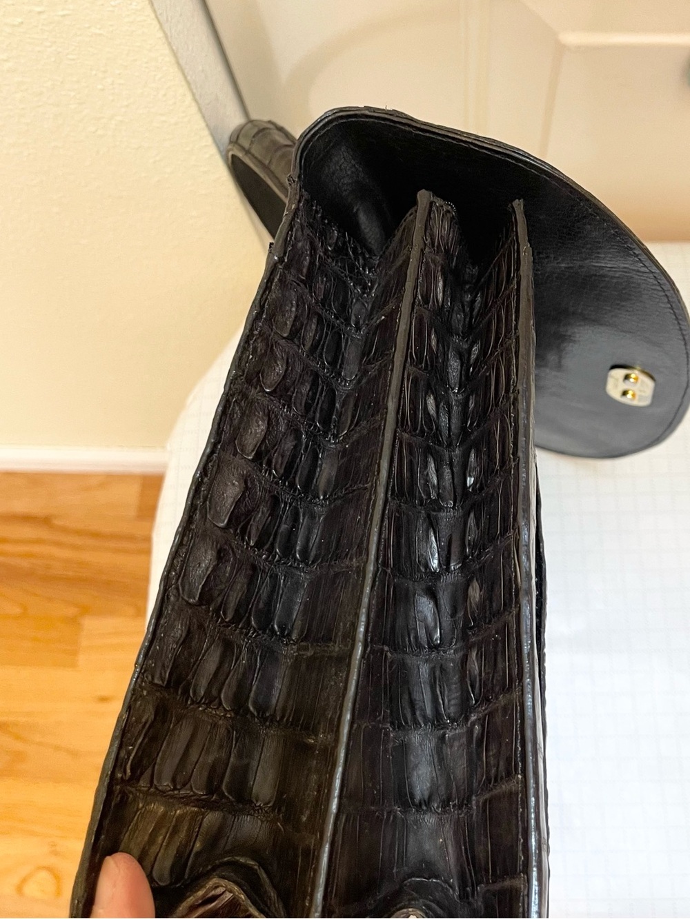 Vintage mid-century genuine alligator Kelly style top handle bag - Picture 4 of 16